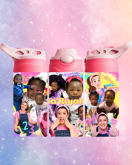 12 oz Photo Custom Kids Tumbler (Pink/Pink)