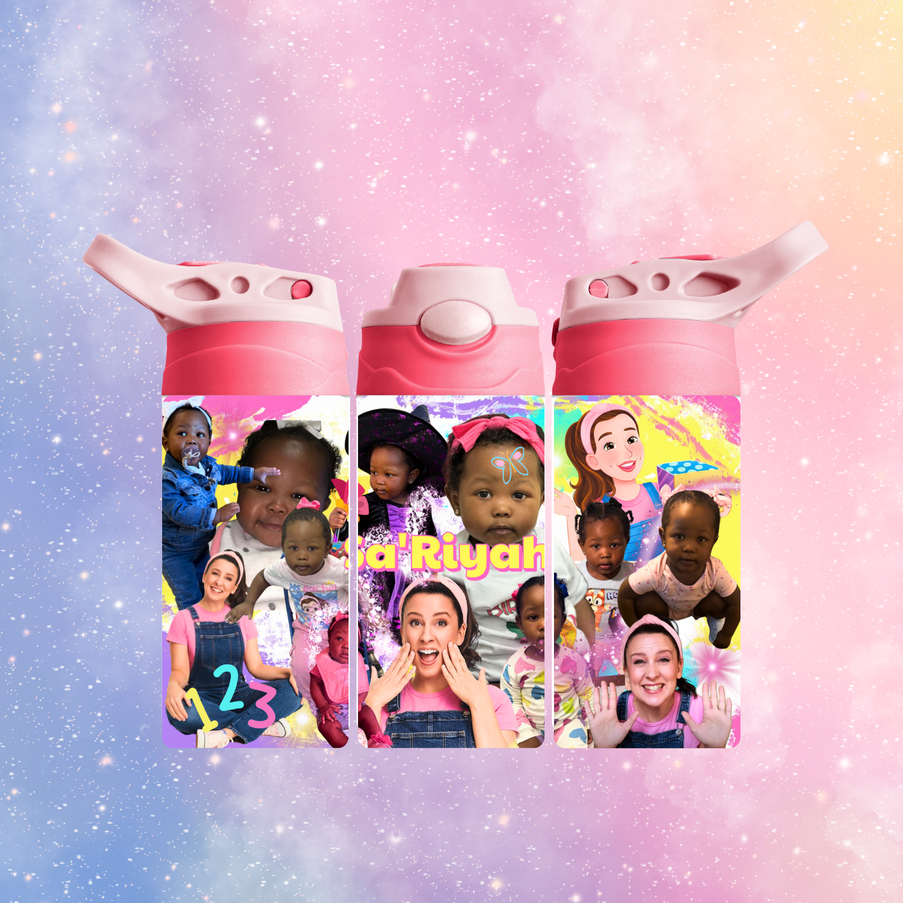 12 oz Photo Custom Kids Tumbler (Pink/Pink)